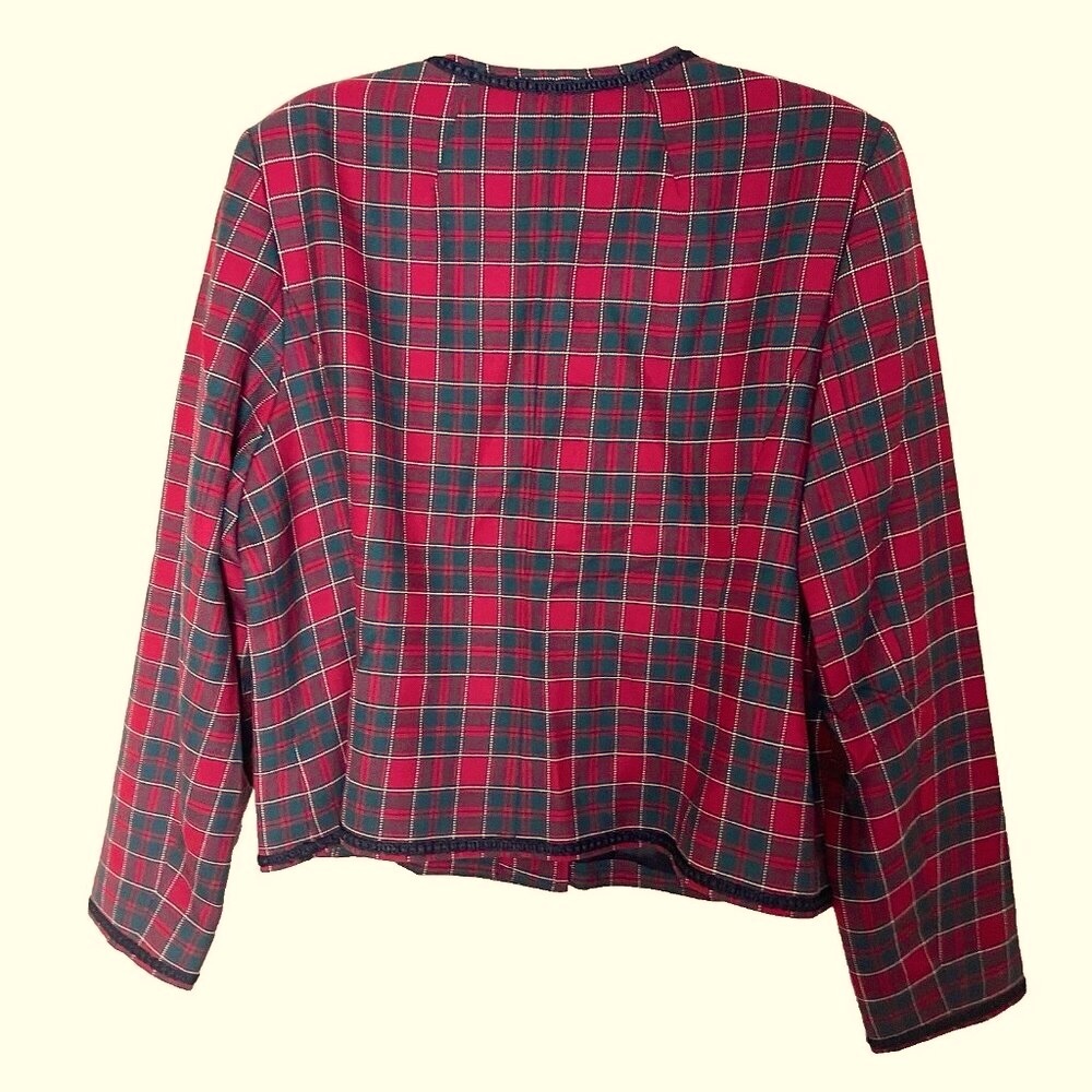 Vintage Pendleton Plaid Tartan Wool Jacket Blazer Women's Size 14 - Picture 3 of 10